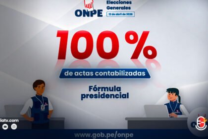 ONPE: Se completa la contabilización del 100% de actas electorales